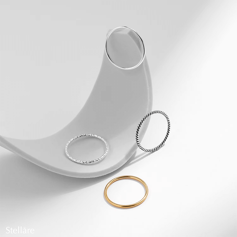 Collection of Minimal Rings in 925 Silver