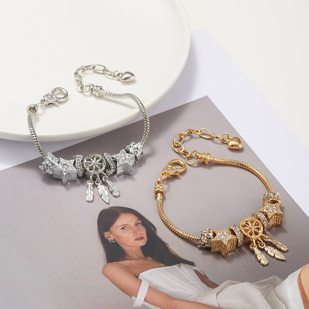 Dreamcatcher Charm Bracelet in 925 Sterling Silver