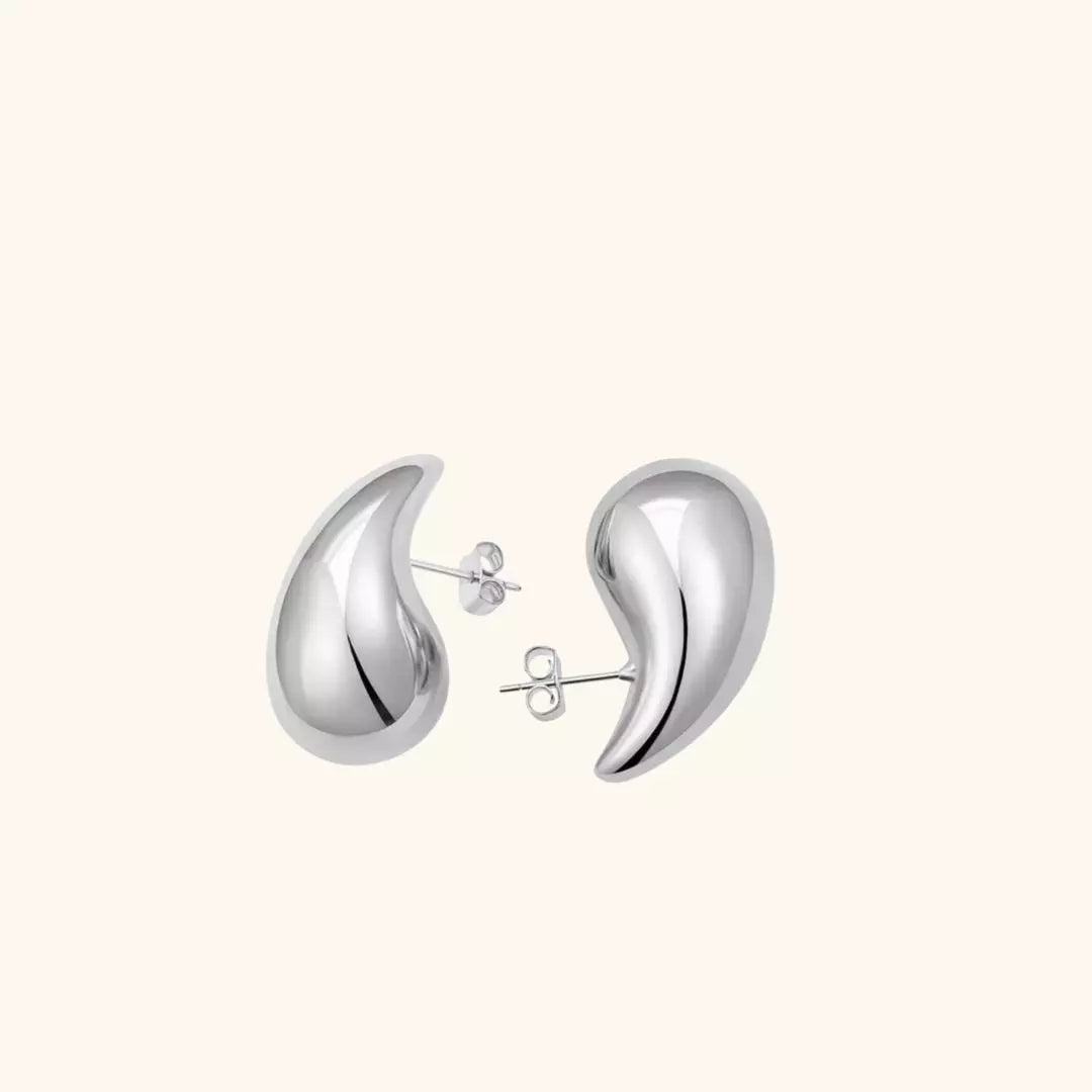 Gold & Silver Teardrop Earrings
