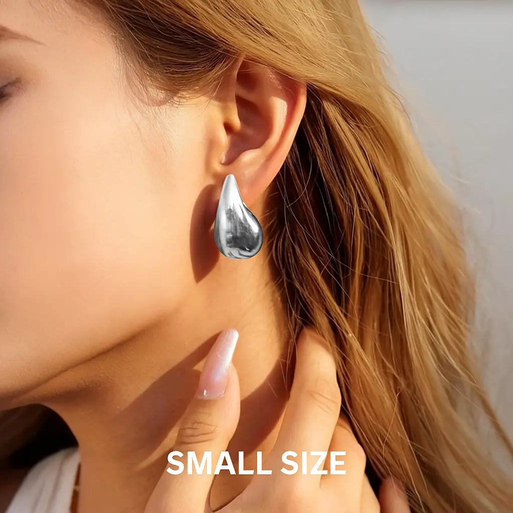 Gold & Silver Teardrop Earrings