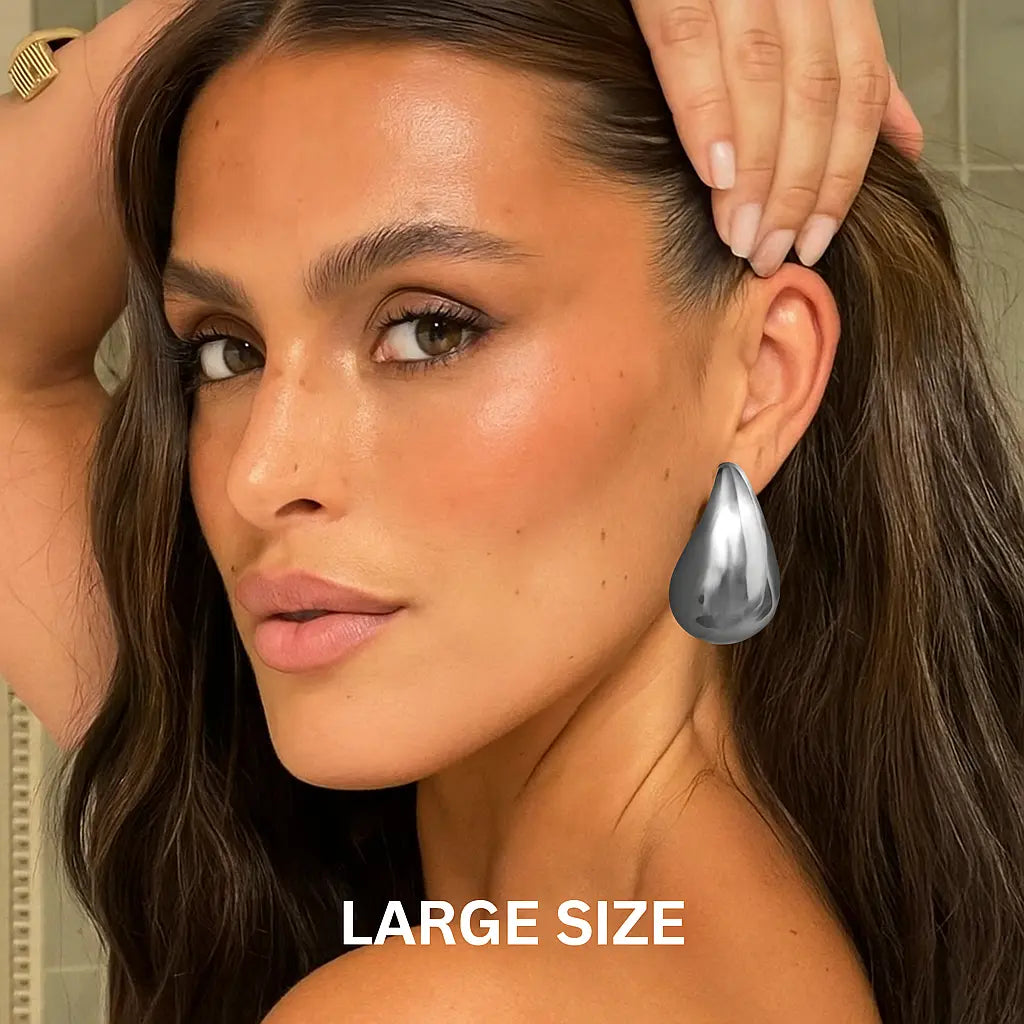 Gold & Silver Teardrop Earrings