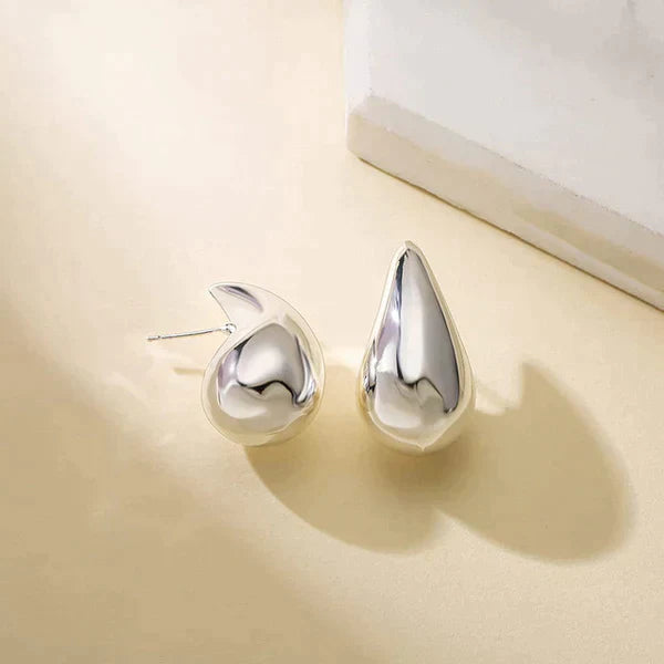 Gold & Silver Teardrop Earrings