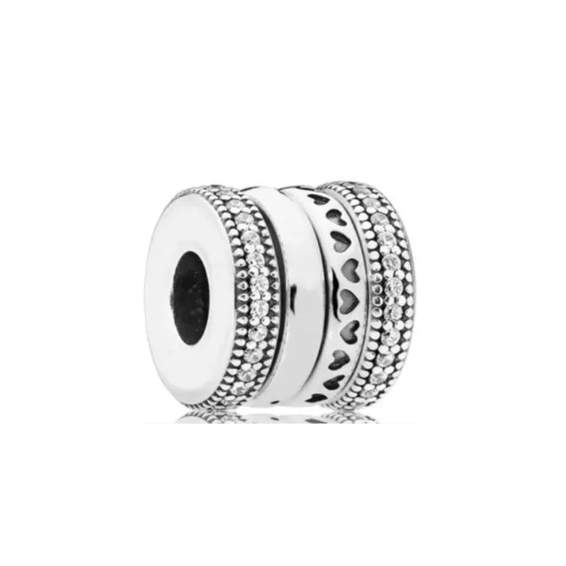Elegant Round Charm Set in 925 Silver – Hearts, Stars & Flowers