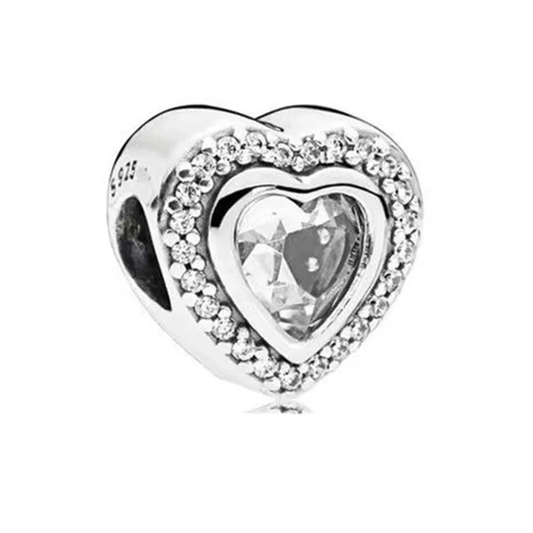 Elegant Round Charm Set in 925 Silver – Hearts, Stars & Flowers