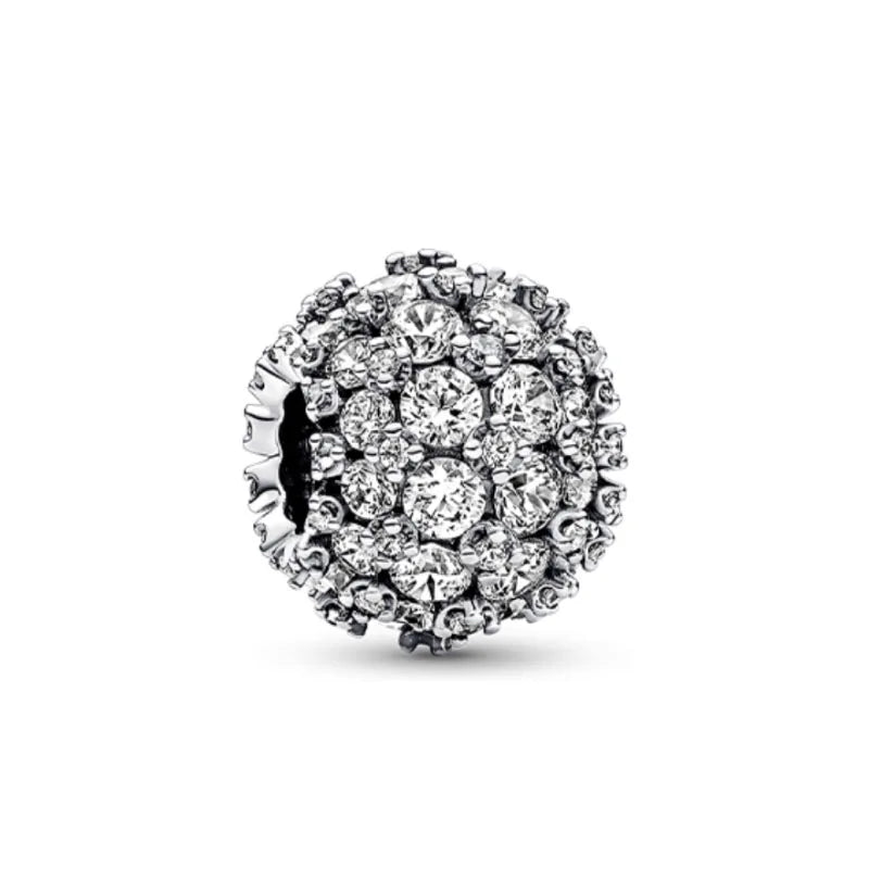 Elegant Round Charm Set in 925 Silver – Hearts, Stars & Flowers