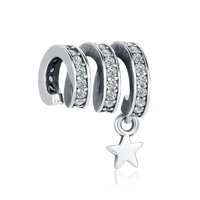 Elegant Round Charm Set in 925 Silver – Hearts, Stars & Flowers