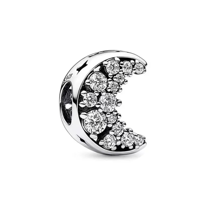 Elegant Round Charm Set in 925 Silver – Hearts, Stars & Flowers