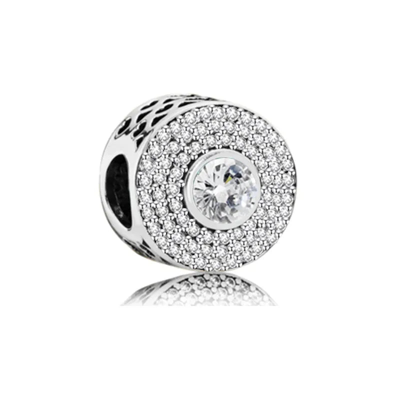 Elegant Round Charm Set in 925 Silver – Hearts, Stars & Flowers