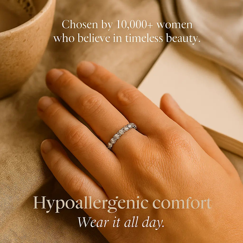 Sparkling Stones Ring in 925 Sterling White Blue