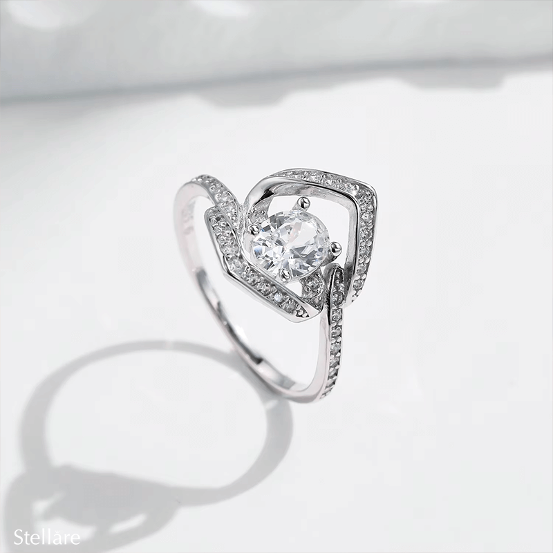 Everlasting Sparkle Ring in 925 sterling silver with brilliant zirconia – women’s elegant ring UK