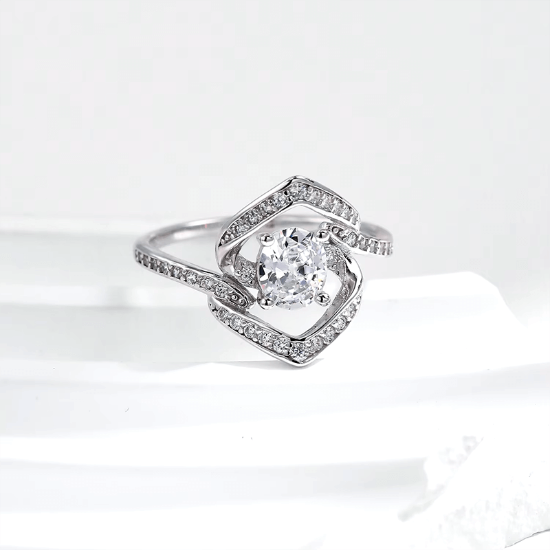 Everlasting Sparkle Ring in 925 sterling silver with brilliant zirconia – women’s elegant ring UK