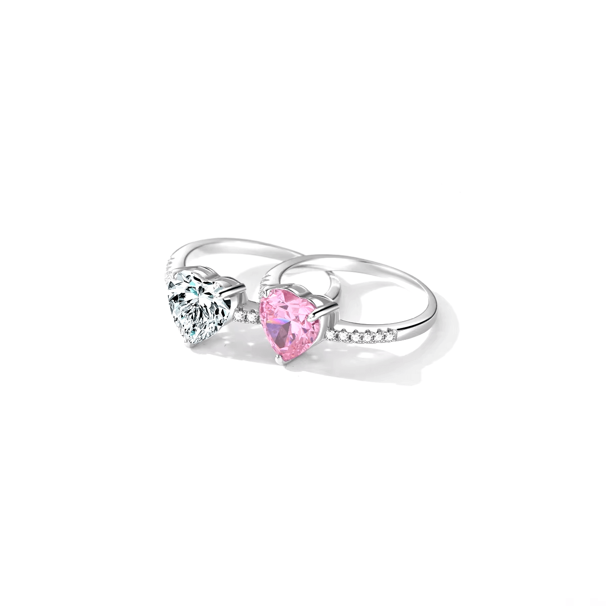 Heart-shaped stone ring in 925 sterling silver – romantic gift jewellery UK