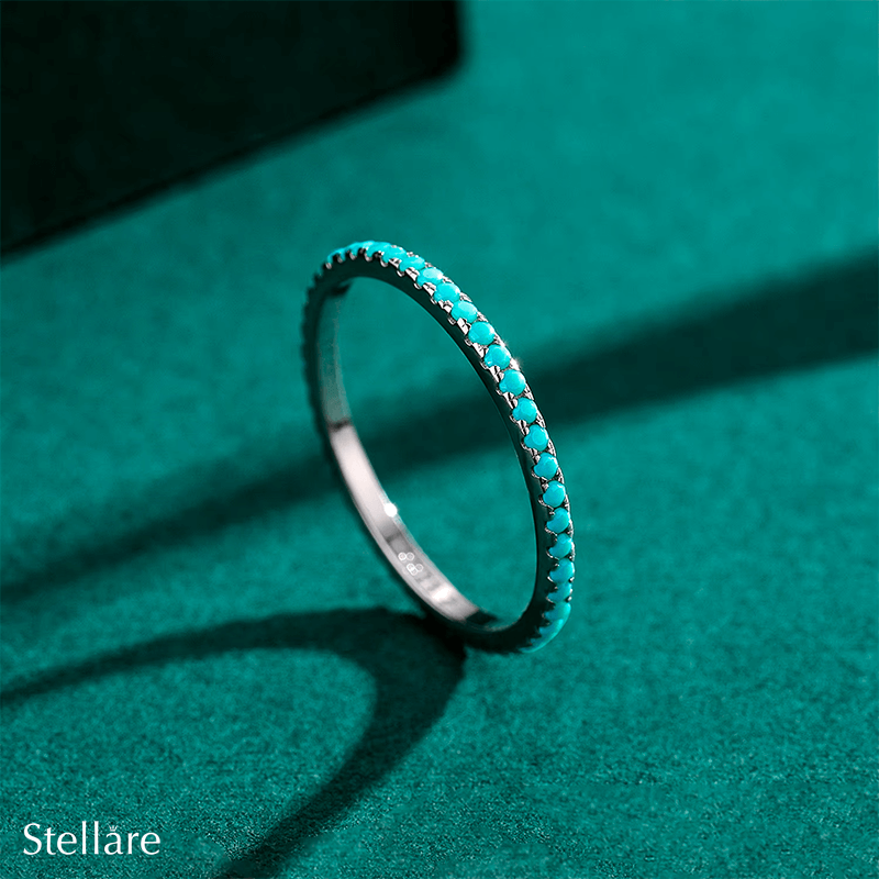 925 Sterling Silver Blue Set Ring