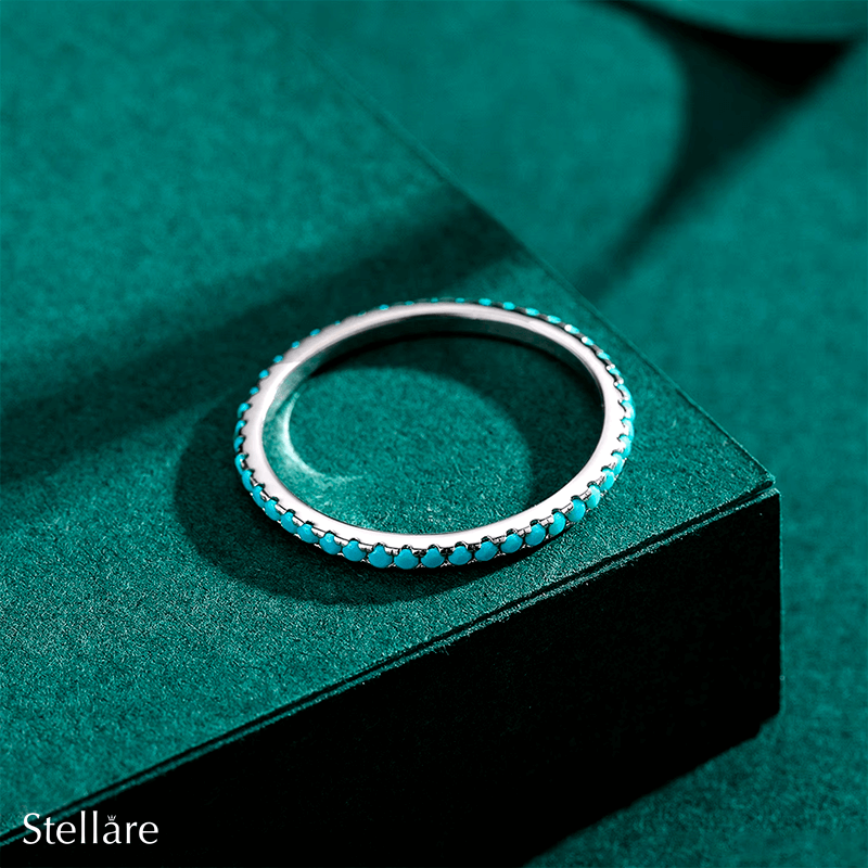 925 Sterling Silver Blue Set Ring