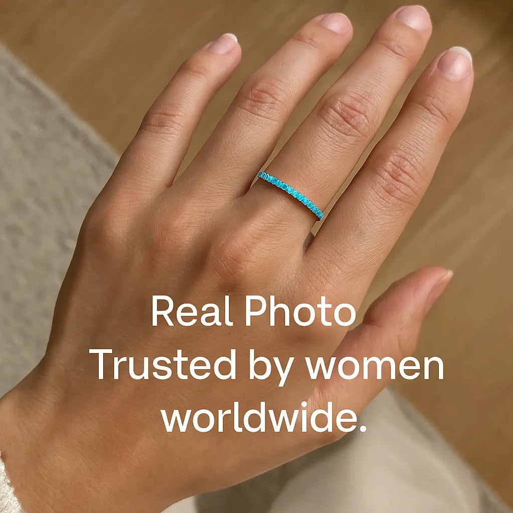 925 Sterling Silver Blue Set Ring