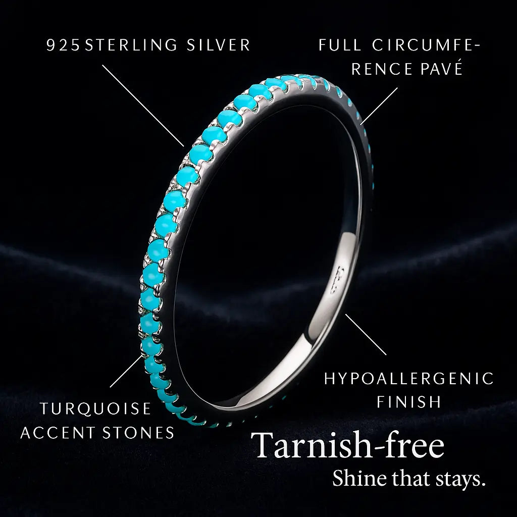 925 Sterling Silver Blue Set Ring