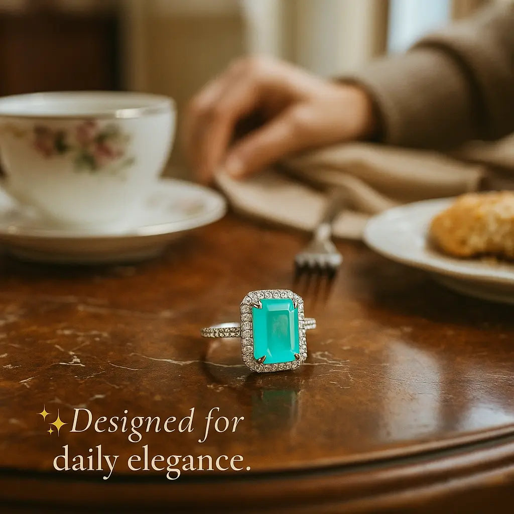 925 Sterling Silver Blue Tourmaline Ring