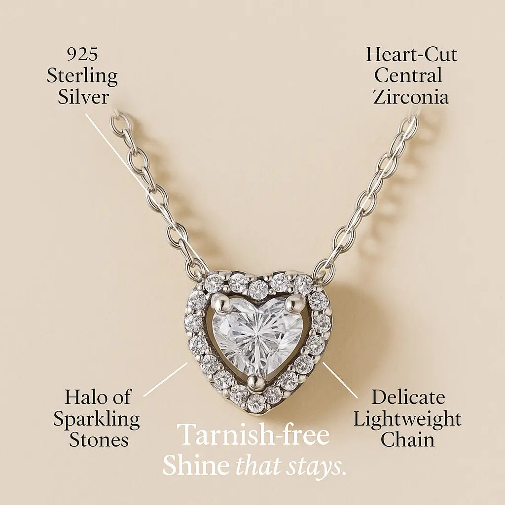 Brilliant Heart Necklace in 925 Silver