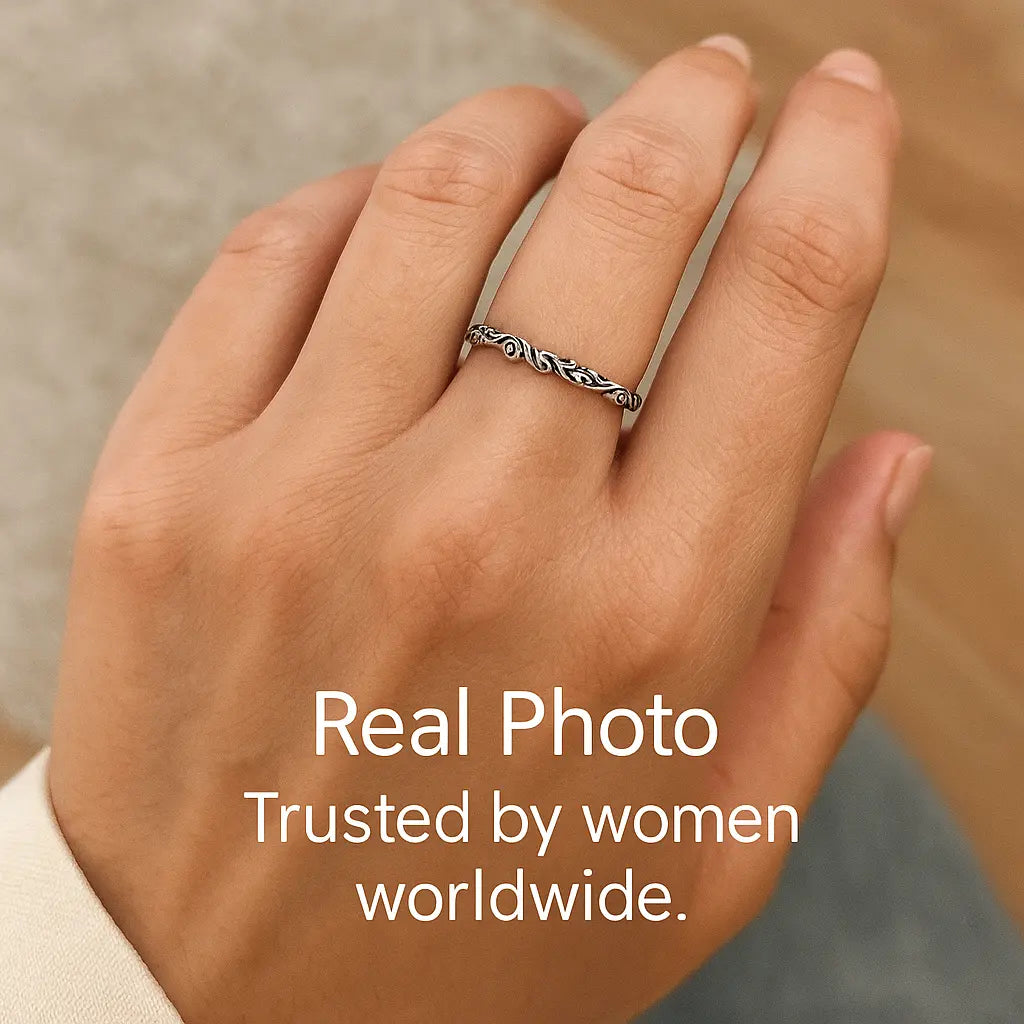 925 Sterling Silver Floral Ring Set