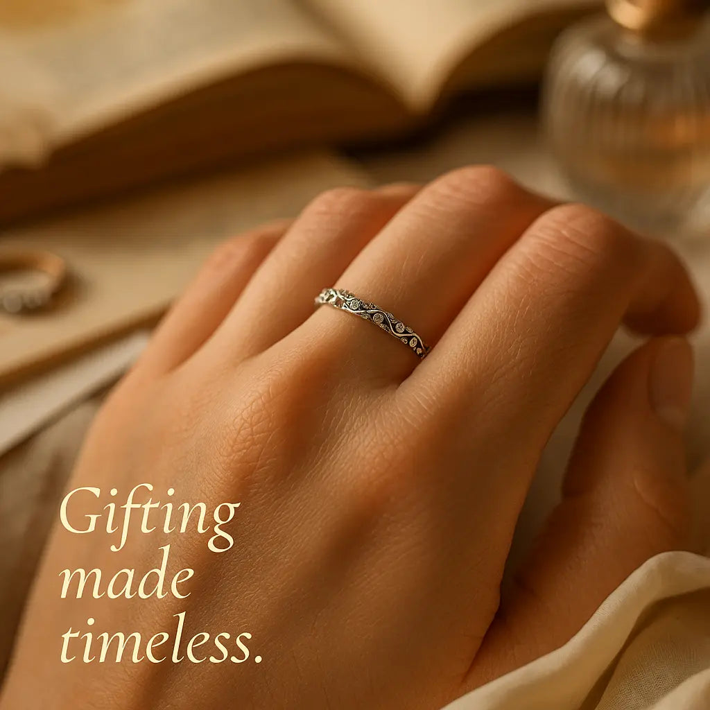 925 Sterling Silver Floral Ring Set