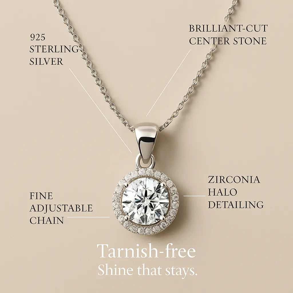 Halo of Light Necklace in 925 Silver