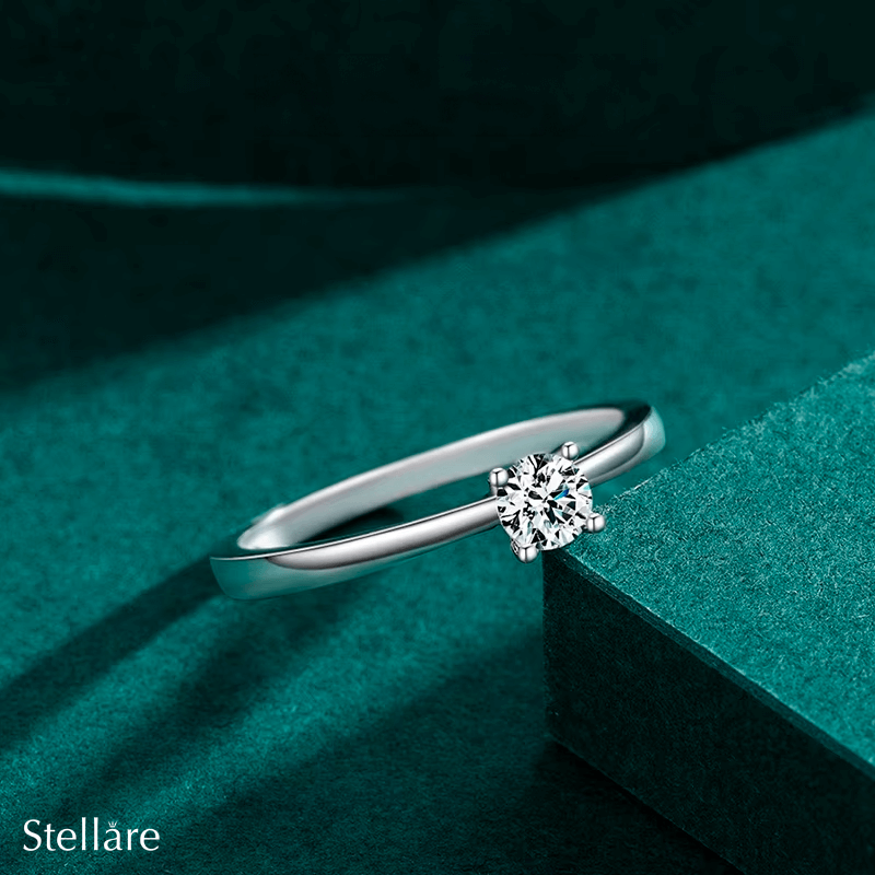 Sterling silver solitaire ring with minimalist design – timeless dainty piece for gifting or daily elegance