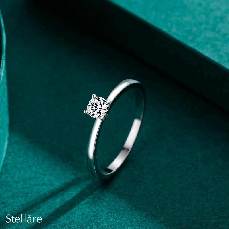 Sterling silver solitaire ring with minimalist design – timeless dainty piece for gifting or daily elegance