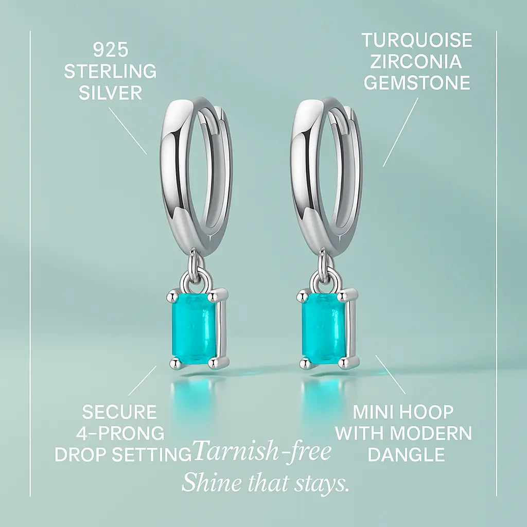 Turquoise Elegance 925 Silver Earrings