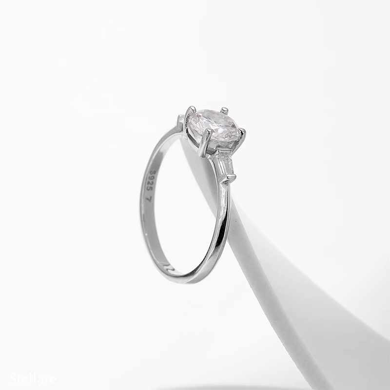 Timeless elegance ring in sterling silver displayed on white background