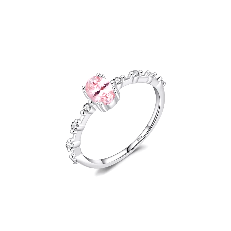 Colorful 925 sterling silver gemstone rings with heart, round, and baguette stones, worn in combination or shown individually