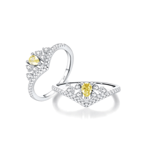 Colorful 925 sterling silver gemstone rings with heart, round, and baguette stones, worn in combination or shown individually