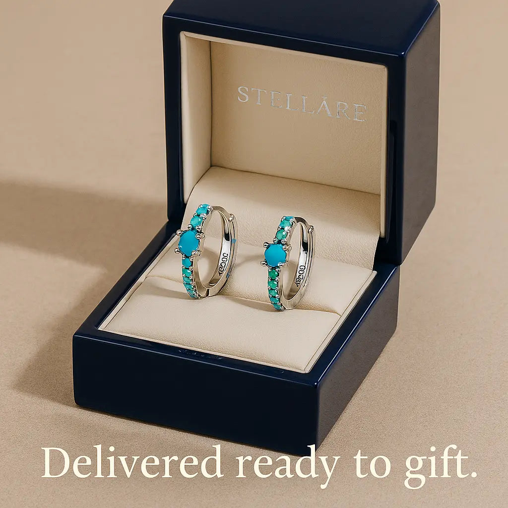 Turquoise Charm 925 Silver Earrings