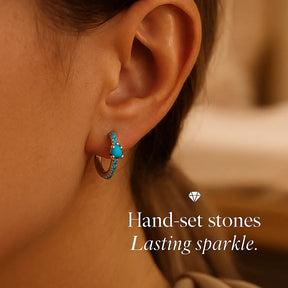 Turquoise Charm 925 Silver Earrings
