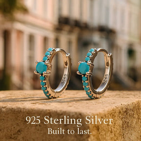 Turquoise Charm 925 Silver Earrings