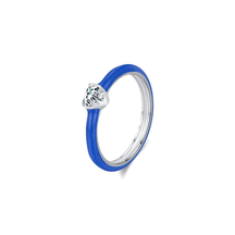 Vibrant candy-style rings in 925 sterling silver, available in multiple pastel colours with enamel finish and zirconia details, ideal for stacking or solo wear