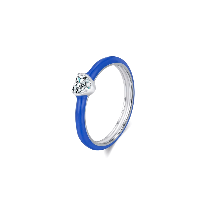 Vibrant candy-style rings in 925 sterling silver, available in multiple pastel colours with enamel finish and zirconia details, ideal for stacking or solo wear