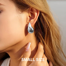 Gold & Silver Teardrop Earrings