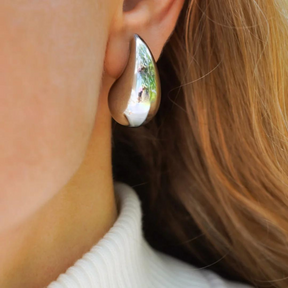 Gold & Silver Teardrop Earrings