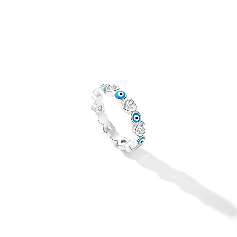 Collection of Greek Eye Rings in 925 Silver