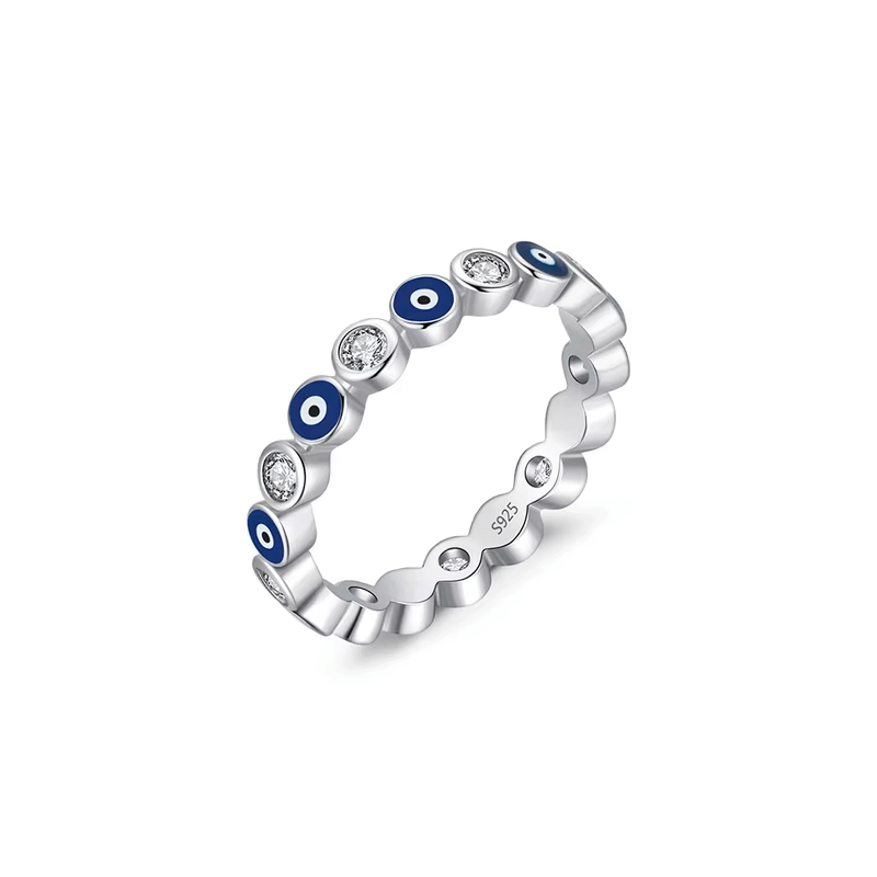 Collection of Greek Eye Rings in 925 Silver
