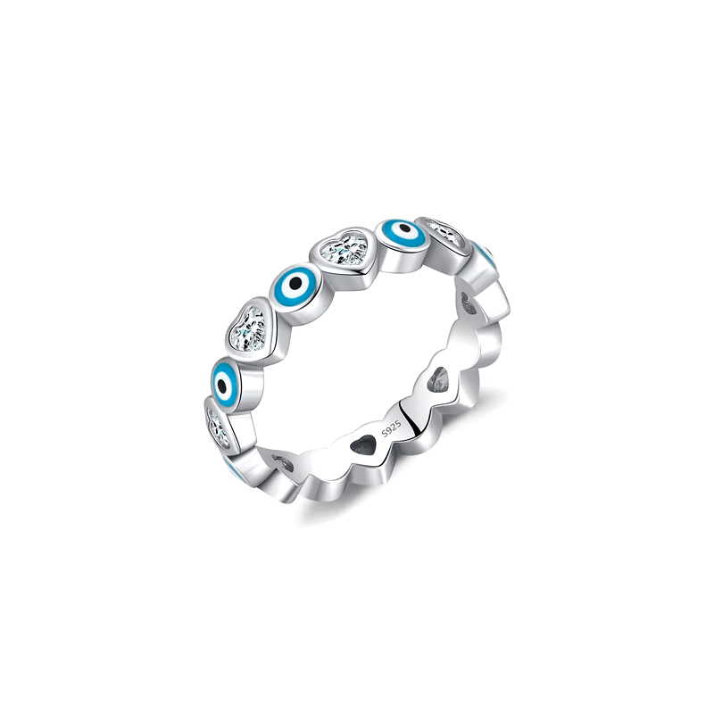 Collection of Greek Eye Rings in 925 Silver