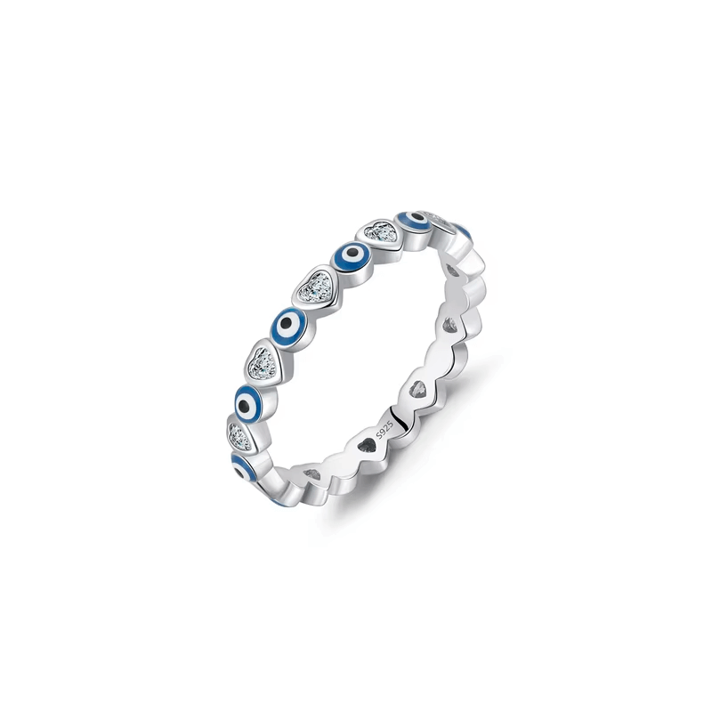 Collection of Greek Eye Rings in 925 Silver