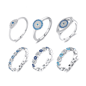 Collection of Greek Eye Rings in 925 Silver