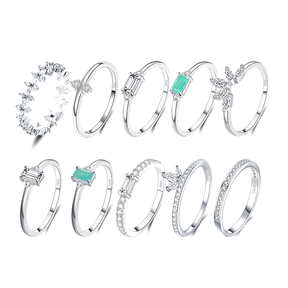Nature-inspired silver rings featuring gemstones and botanical motifs, crafted in 925 sterling silver for elegant everyday wear
