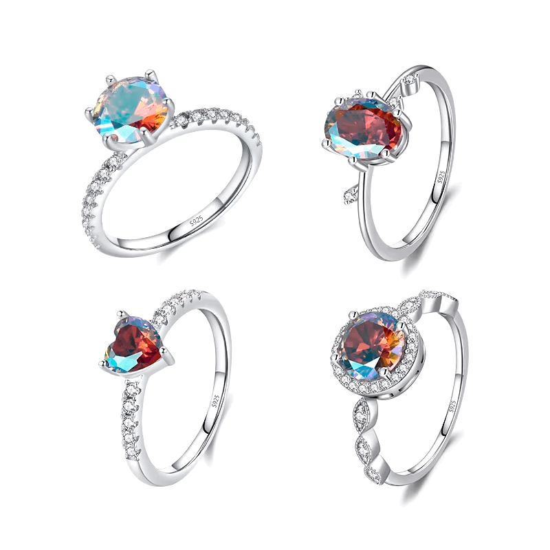 Rainbow Rings Collection in 925 Silver