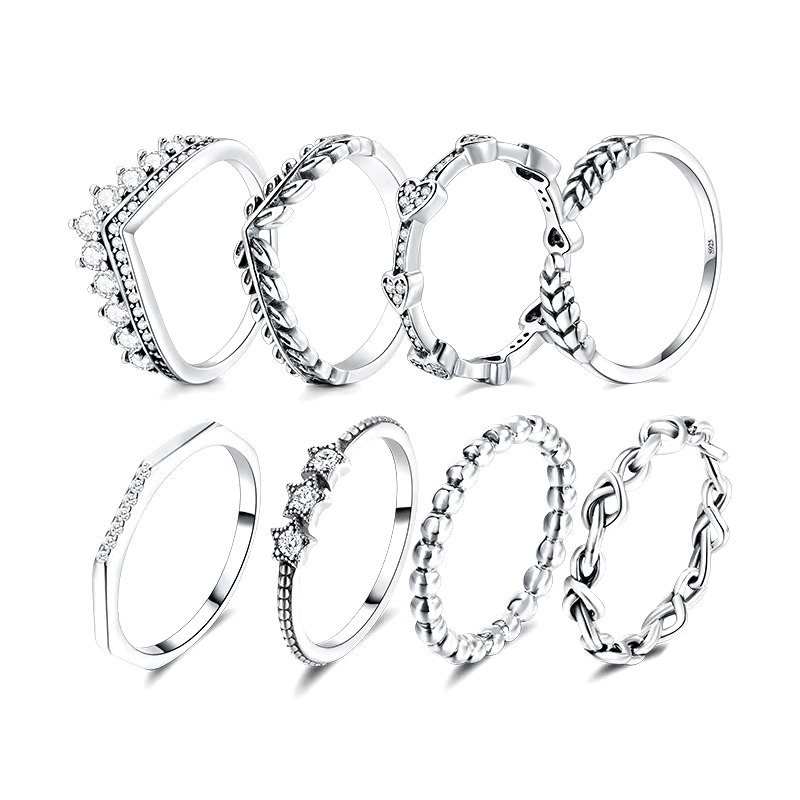 Royal Diadem Ring Collection in 925 Sterling Silver