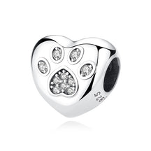 Pet Love Charm Set in 925 Sterling Silver – Paw Prints & Companions