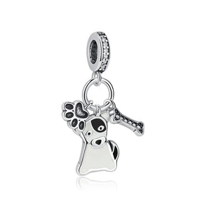 Pet Love Charm Set in 925 Sterling Silver – Paw Prints & Companions