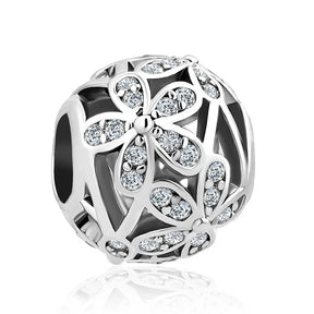 Elegant Round Charm Set in 925 Silver – Hearts, Stars & Flowers