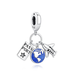 Travel Moments Charm Set in 925 Sterling Silver
